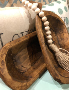 Mini wooden dough bowl